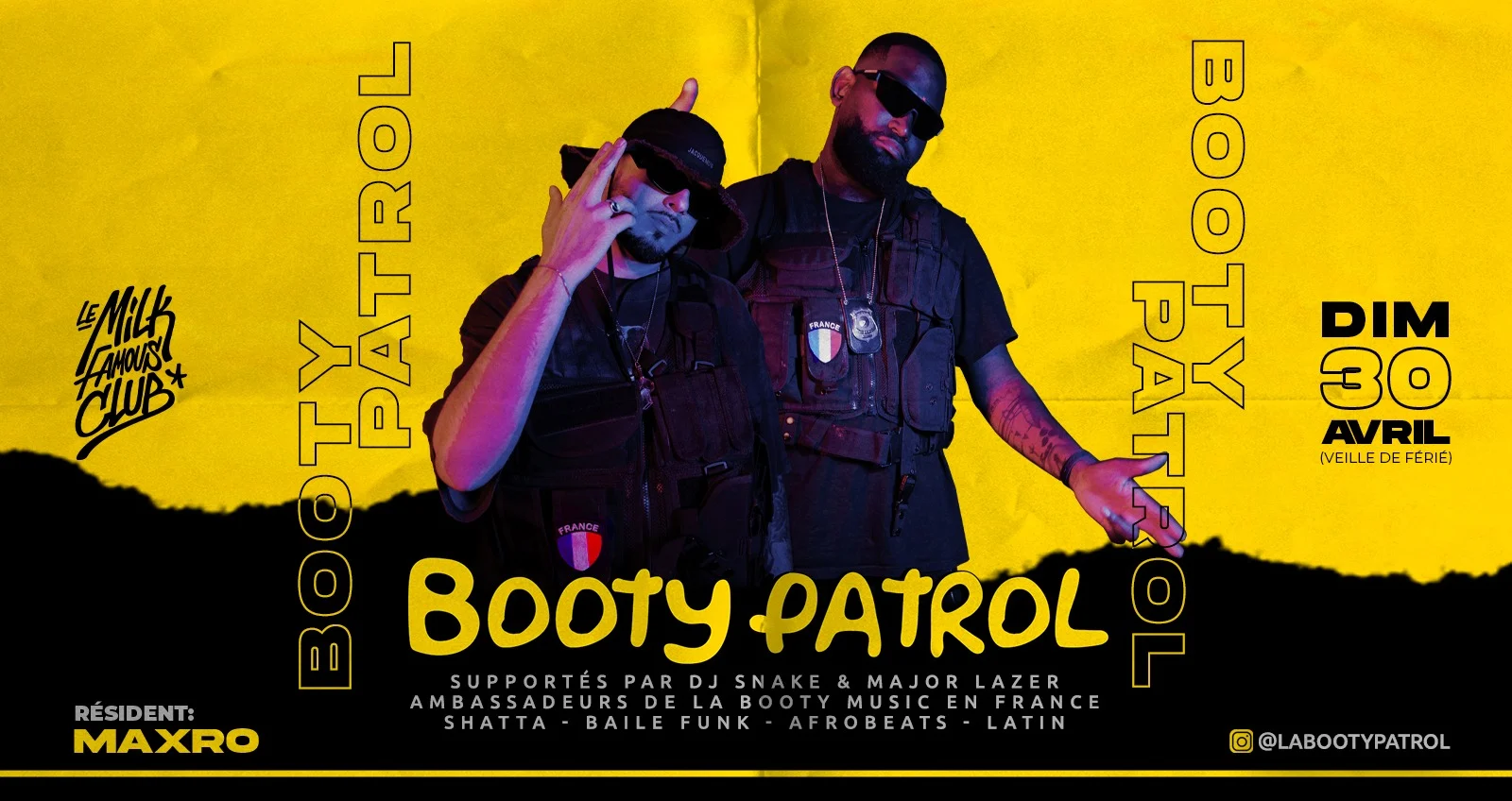 Dim 30 Avril (Veille De Férié) - Booty Patrol - Milk Club Cover