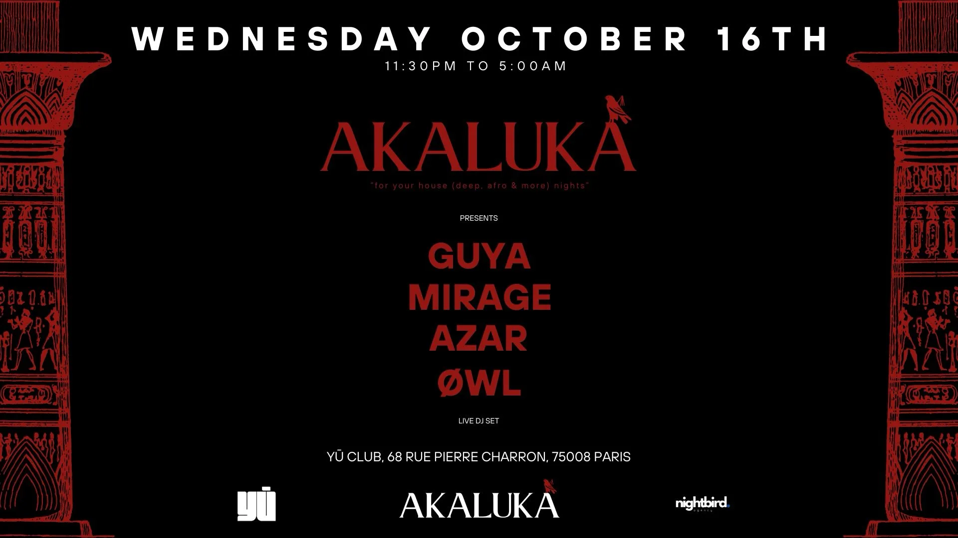 Akaluka I 16.10 @ Yū Club Cover