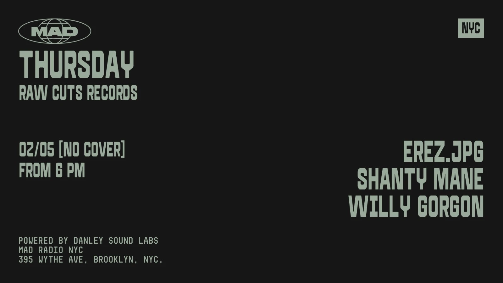 Raw Cuts Records: Erez.Jpg, Shanty Mane, Willy Gorgon Cover