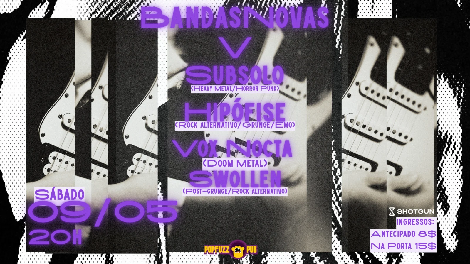 Bandas Novas V: Vox Nocta + Hipófise + Subsolo + Swollen Cover