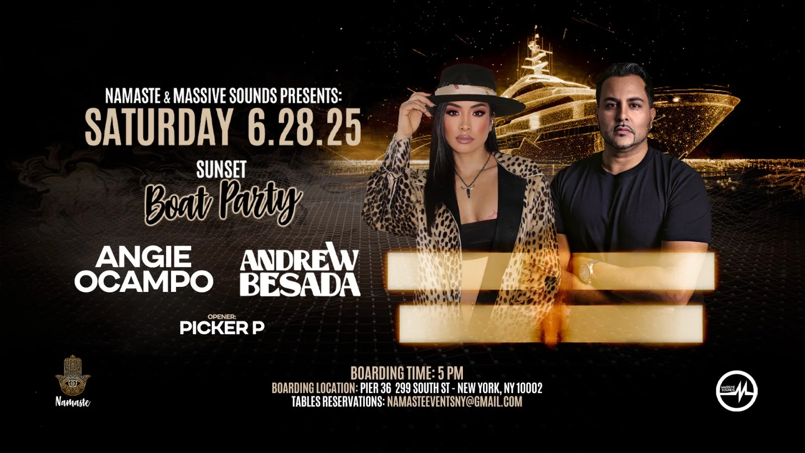 Sunset Boat Party W/ Angie Ocampo & Andrew Besada 6.28.25 Cover
