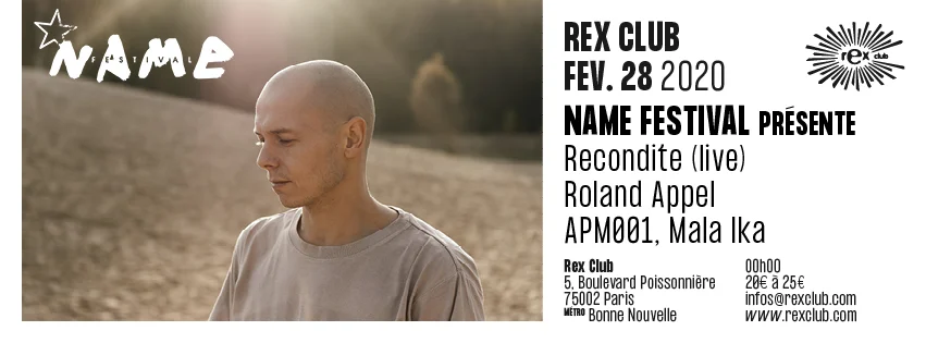 Name Festival: Recondite Live, Roland Appel, Apm001, Mala Ika Cover