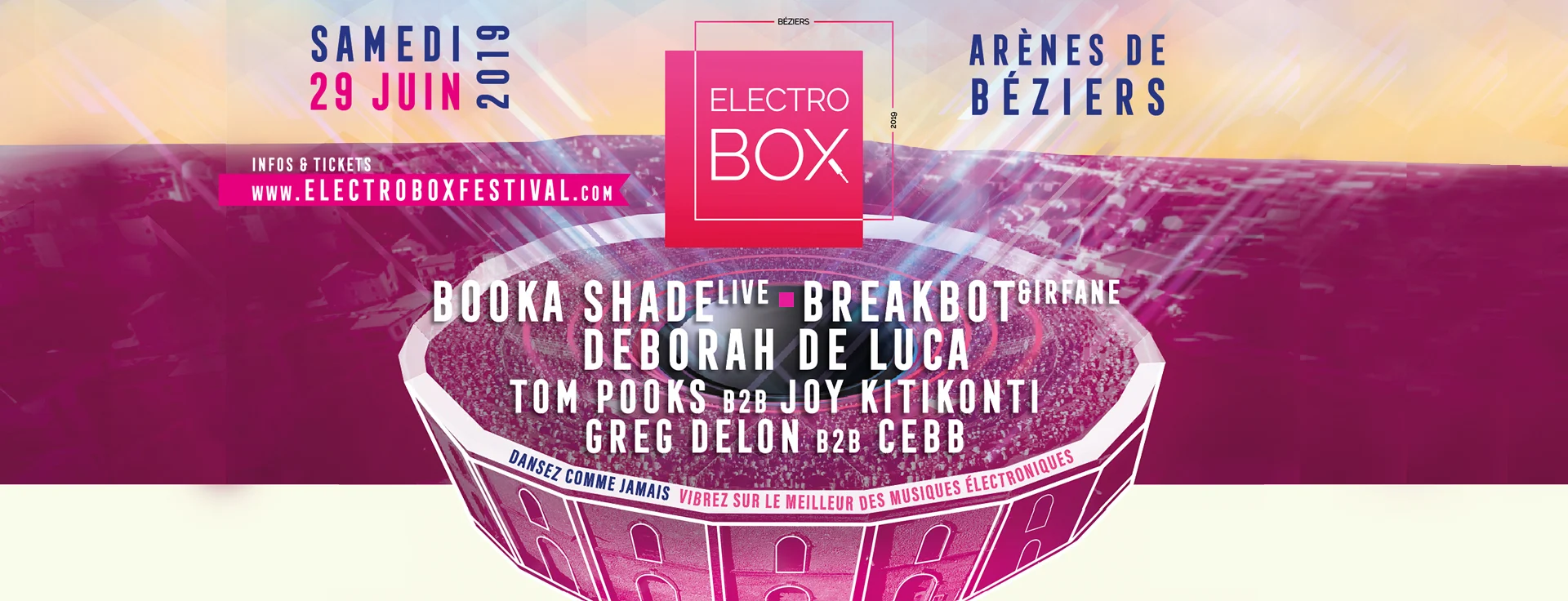 Electrobox @ Arènes De Béziers W/ Booka Shade, Deborah De Luca, Breakbot... Cover