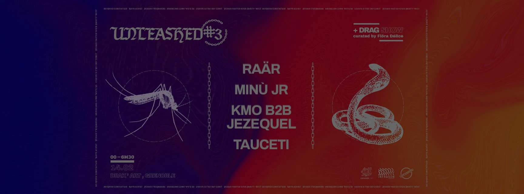 Unleashed #3 // Raär ~ Kmo B2b Jezequel ~ Tauceti ~ Minù Jr Cover