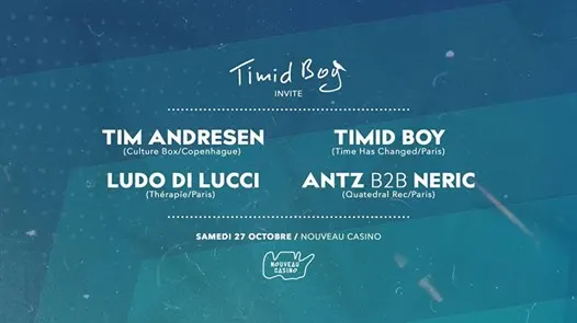 Timid Boy Invite: Tim Andresen, Ludo DI Lucci, Antz, Neric Cover
