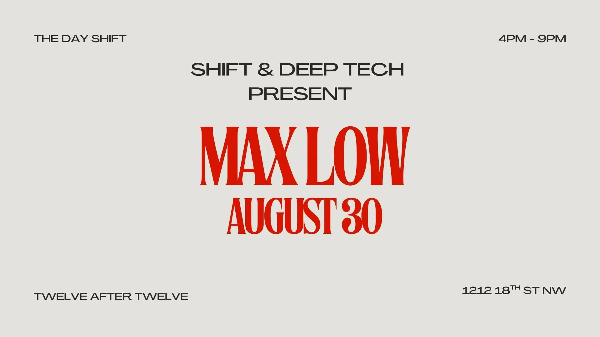 Shift & Deep Tech Present: Max Low Cover