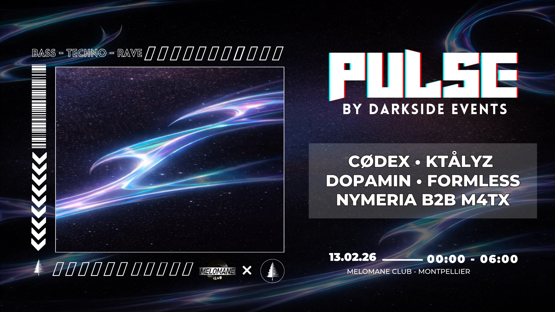 Pulse X Melomane Club - Cødex & Darkside Crew [13/02] Cover
