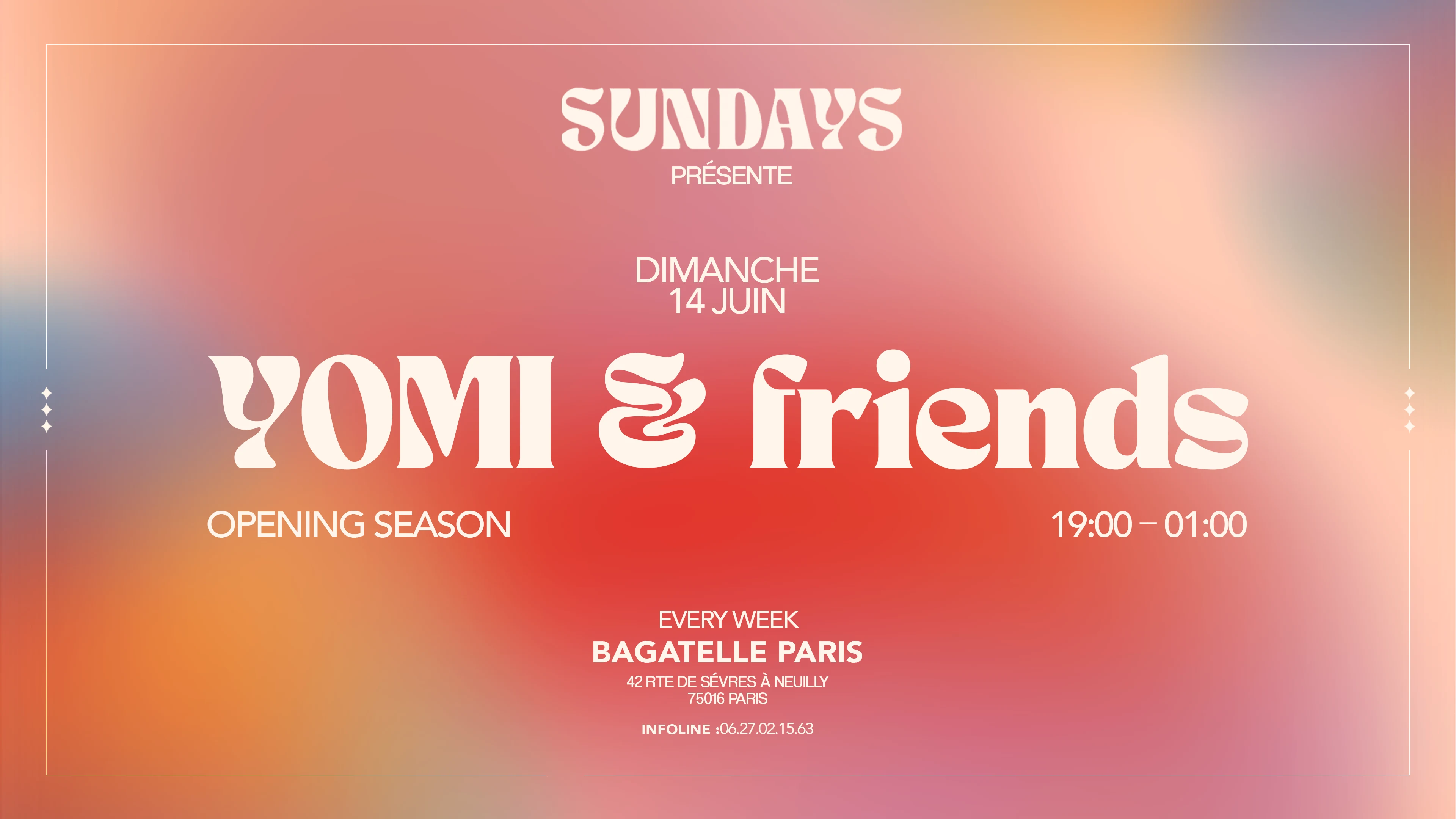 Grand Opening Sundays Bagatelle : Yomi & Friends Cover