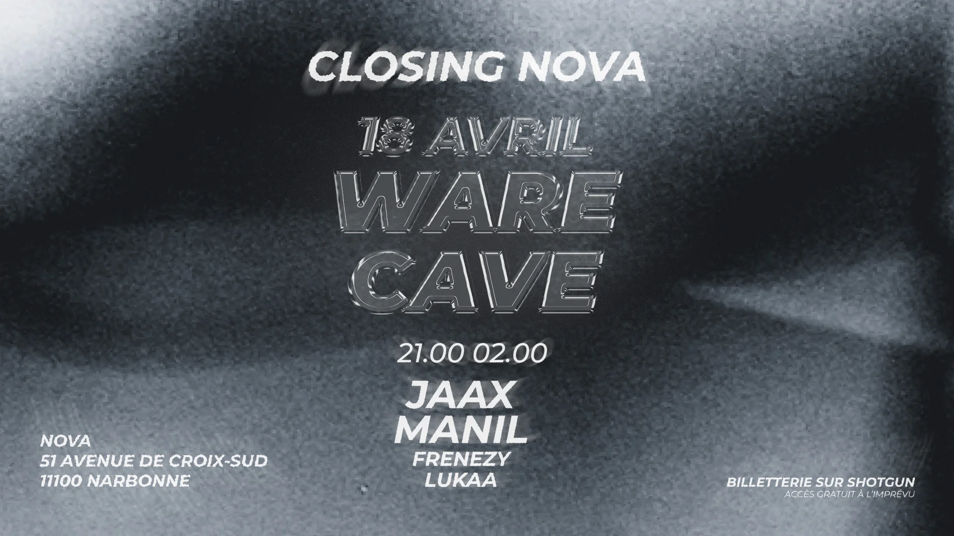 Ware Cave Nova Closing Cover