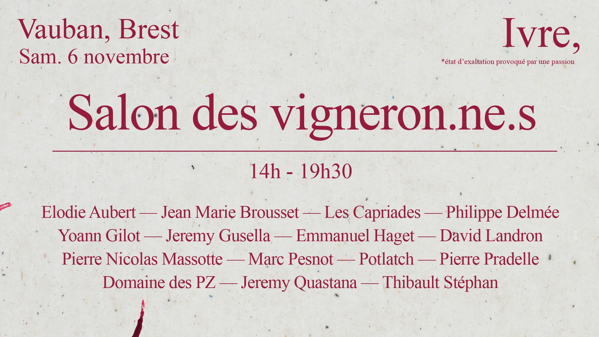 Ivre, : Salon Des Vigneron.Ne.S - Cabaret Vauban Cover