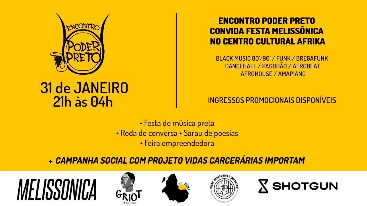 Encontro Poder Preto Convida Festa Melissônica Cover