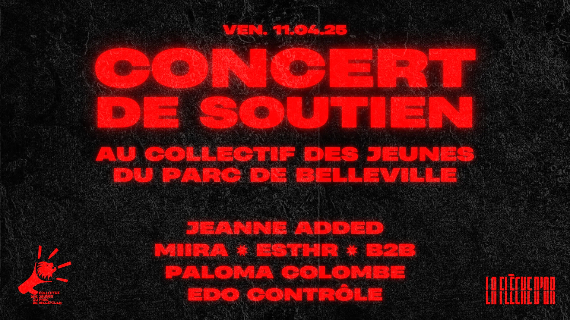 Concert De Soutien Aux Jeunes Du Parc De Belleville Cover