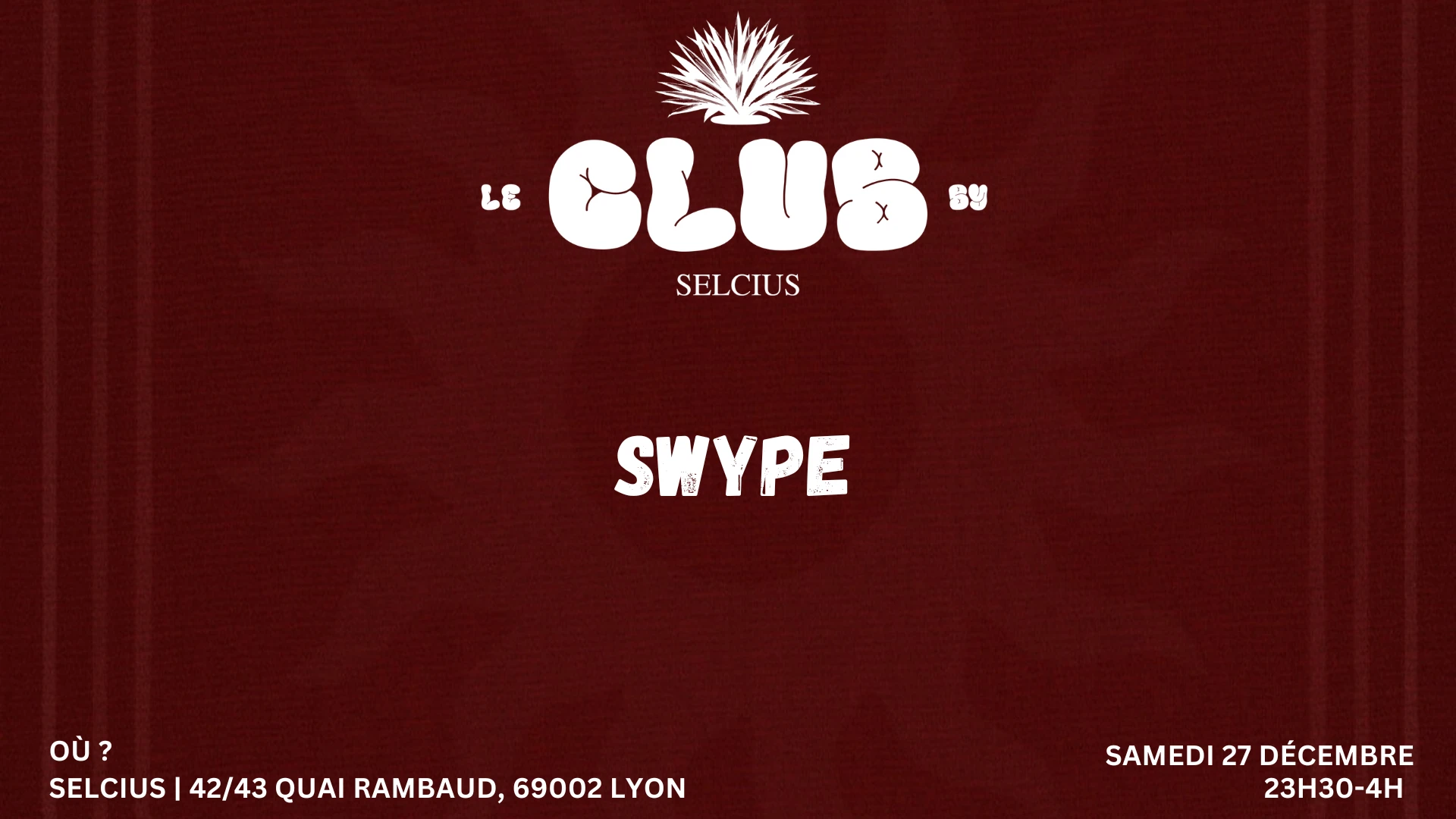 Selcius Club - Samedi 27 Décembre Cover