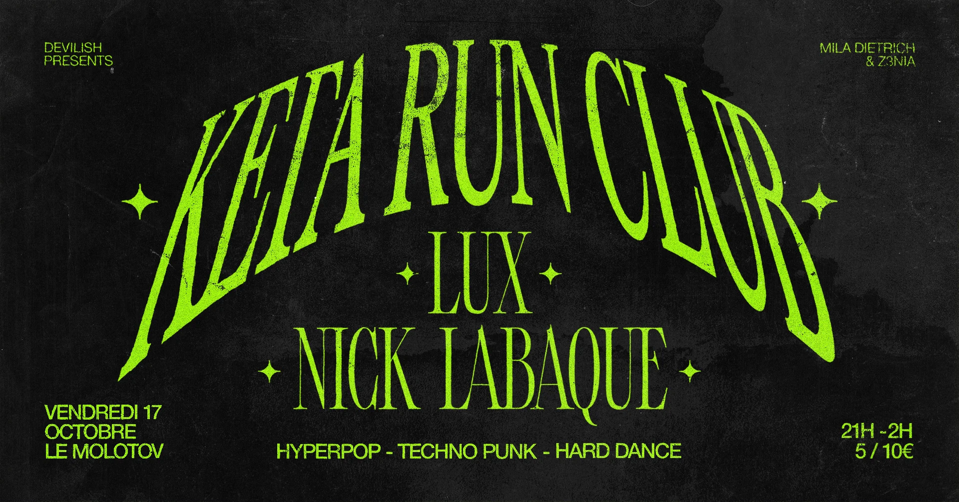 Devilish Presents : Keta Run Club, Lux, Nick Labaque Cover
