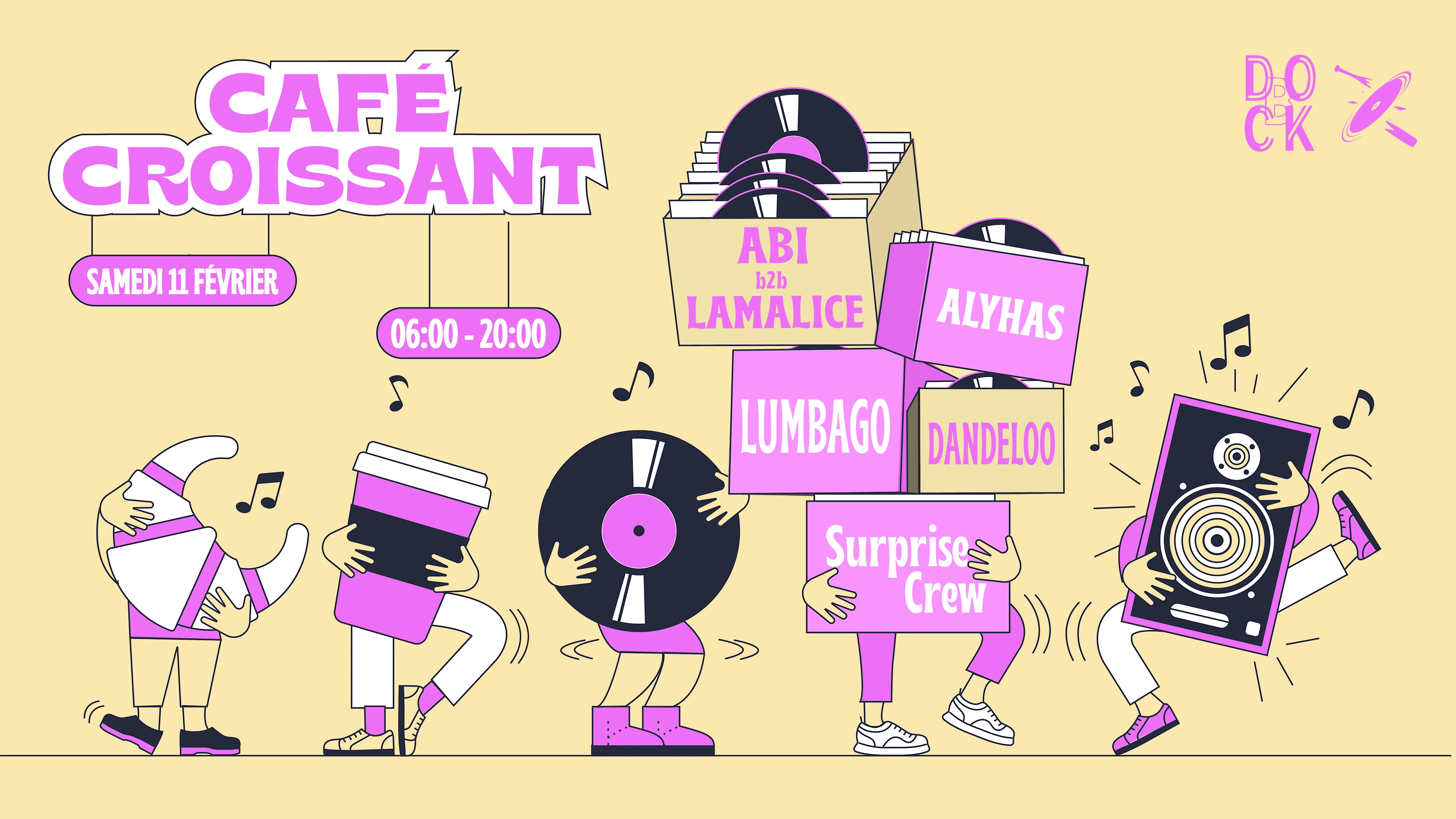 Café Croissant - Secret Crew, Lumbago, Abi B2b Lamalice Cover