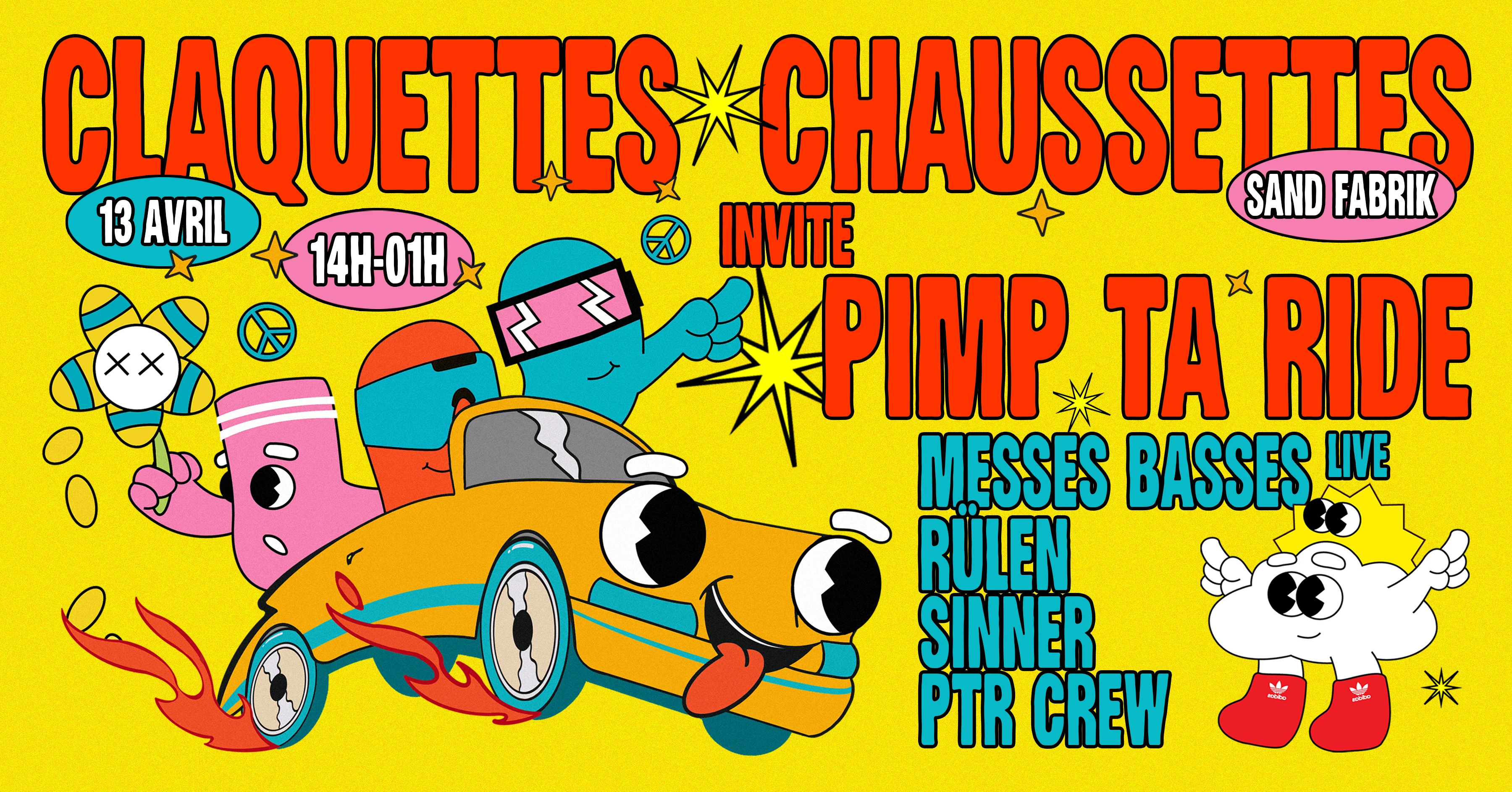 Claquettes Chaussettes Invite Pimp Ta Ride Cover