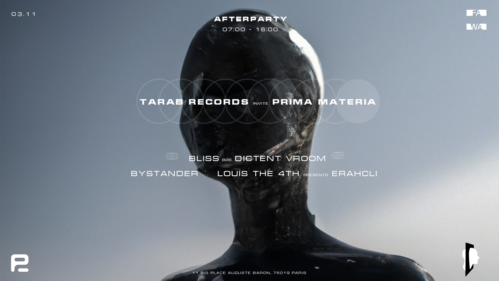 Tarab Records Invite Prima Materia Cover