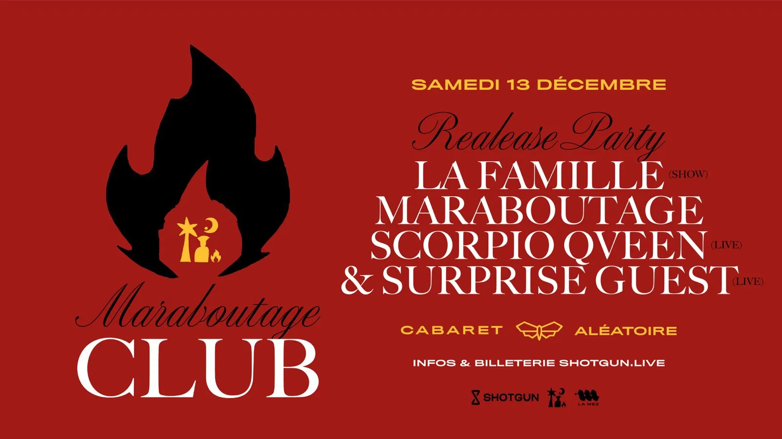 Maraboutage Release Party @ Cabaret Aléatoire Cover