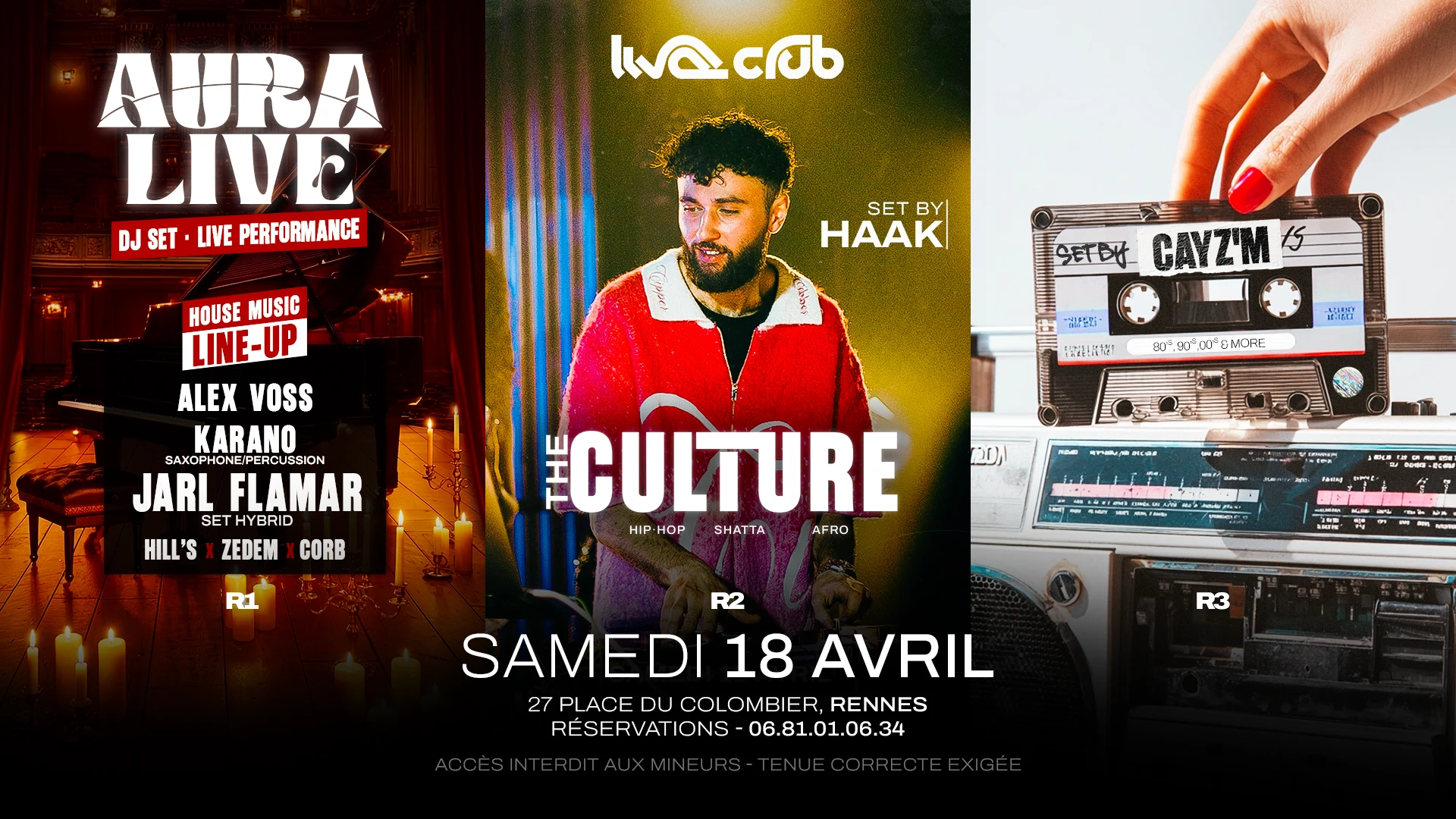 Aura : Jarl Flamar (R1) + Dj Haak (R2) + Cayz'm (R3) Cover