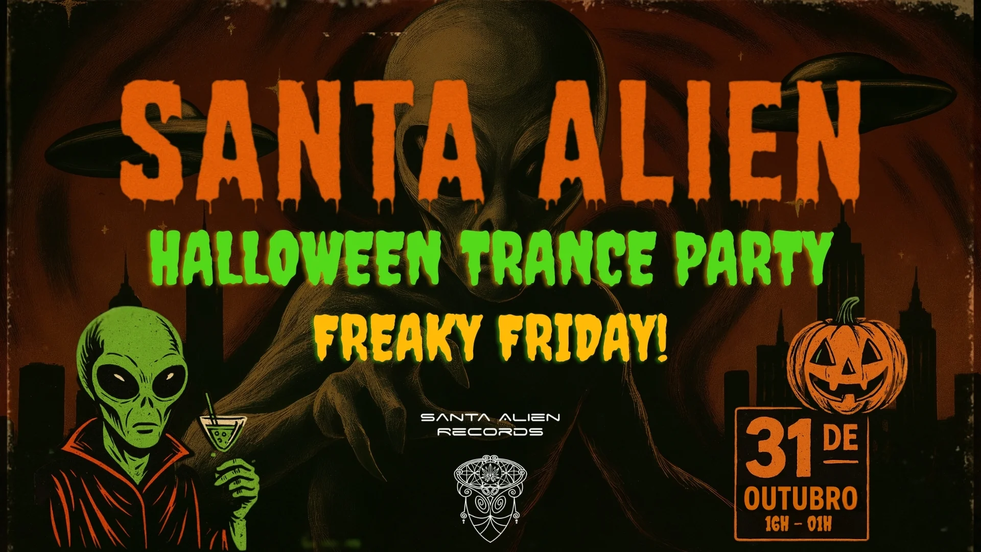 Santa Alien Halloween Trance Party Cover