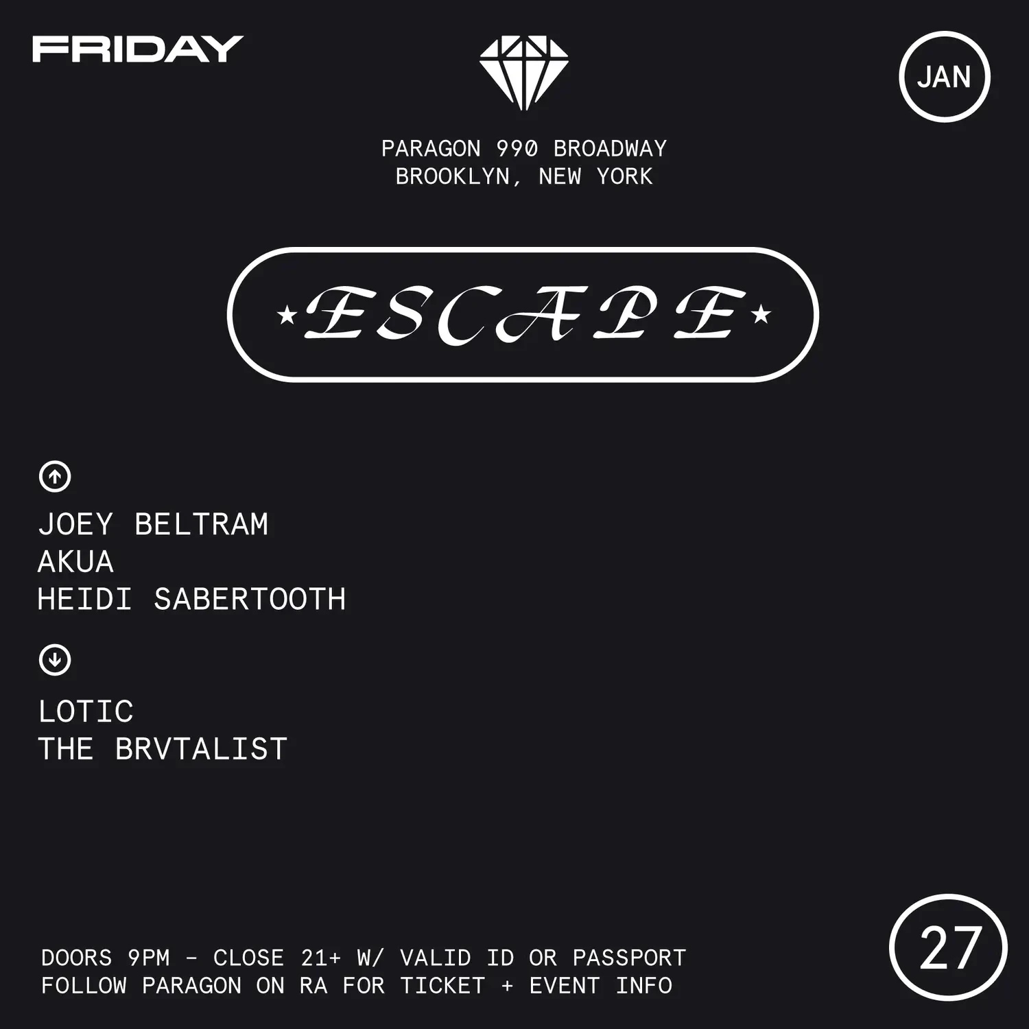 Escape: Joey Beltram, Akua, Heidi Sabertooth, Lotic, Etc Cover