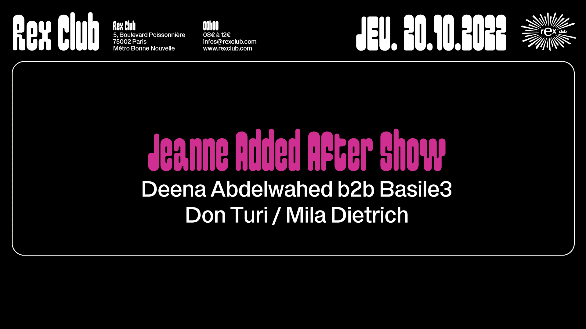 Jeanne Added After Show: Deena Abdelwahed B2b Basile3 & More Cover