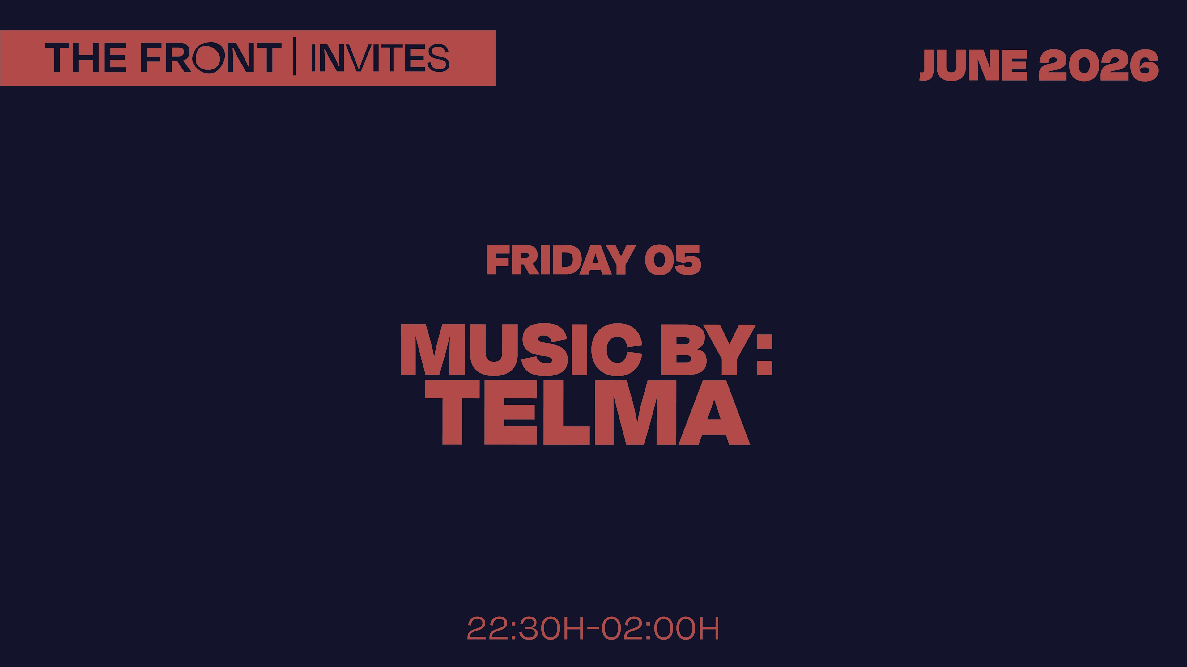 The Front Bar Invites Telma Cover