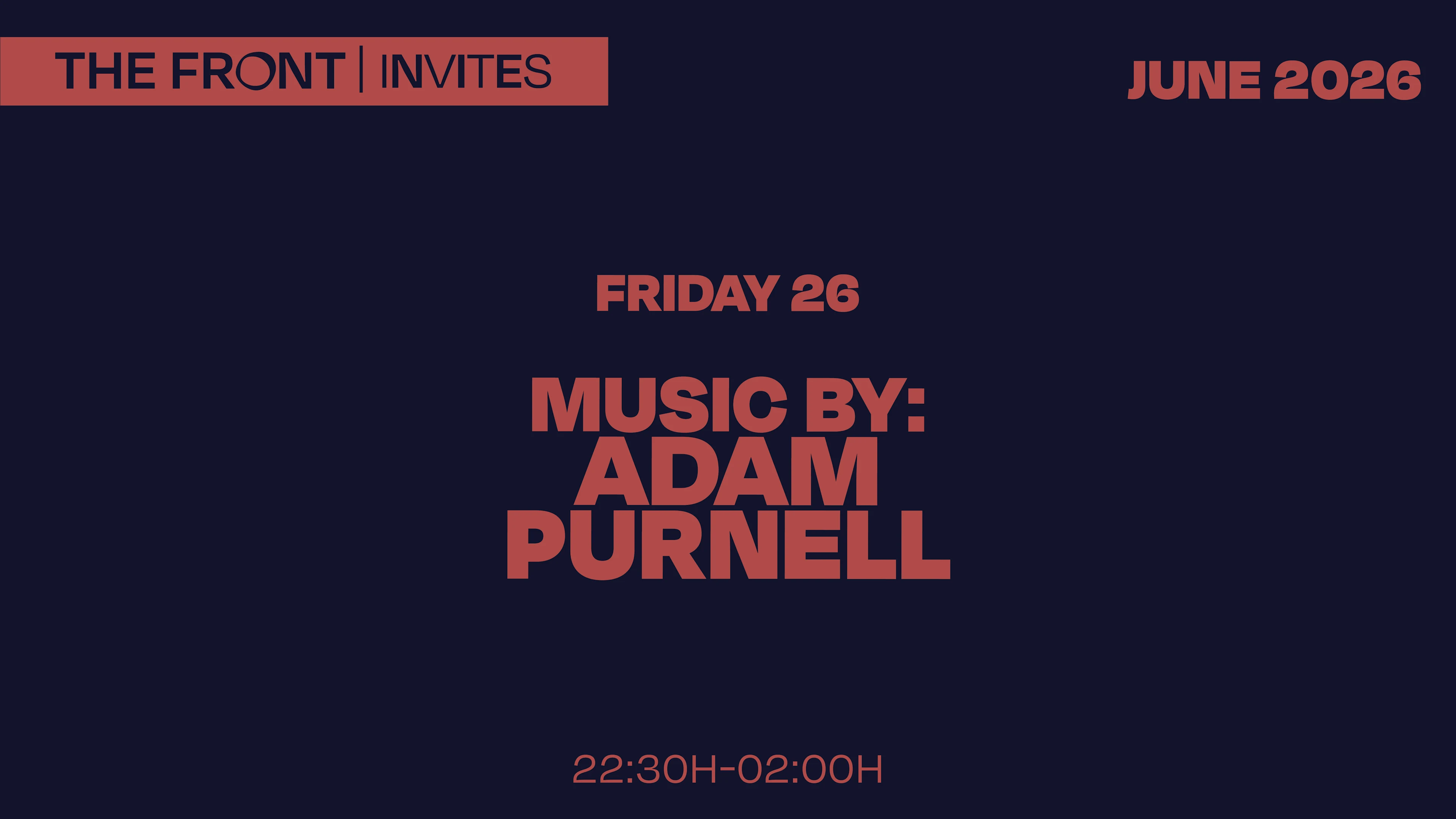 The Front Invites Adam Purnell Cover
