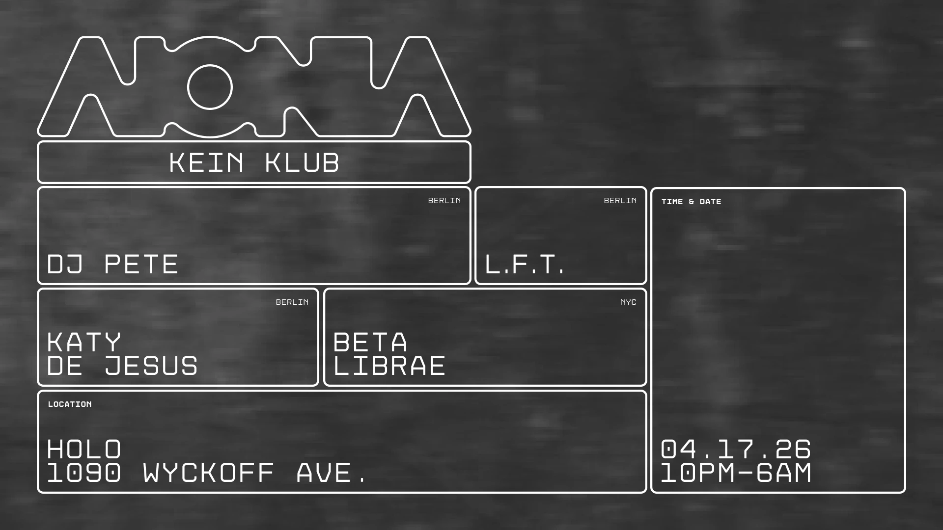 Kein Klub: Dj Pete | L.F.T. | Katy De Jesus | Beta Librae Cover