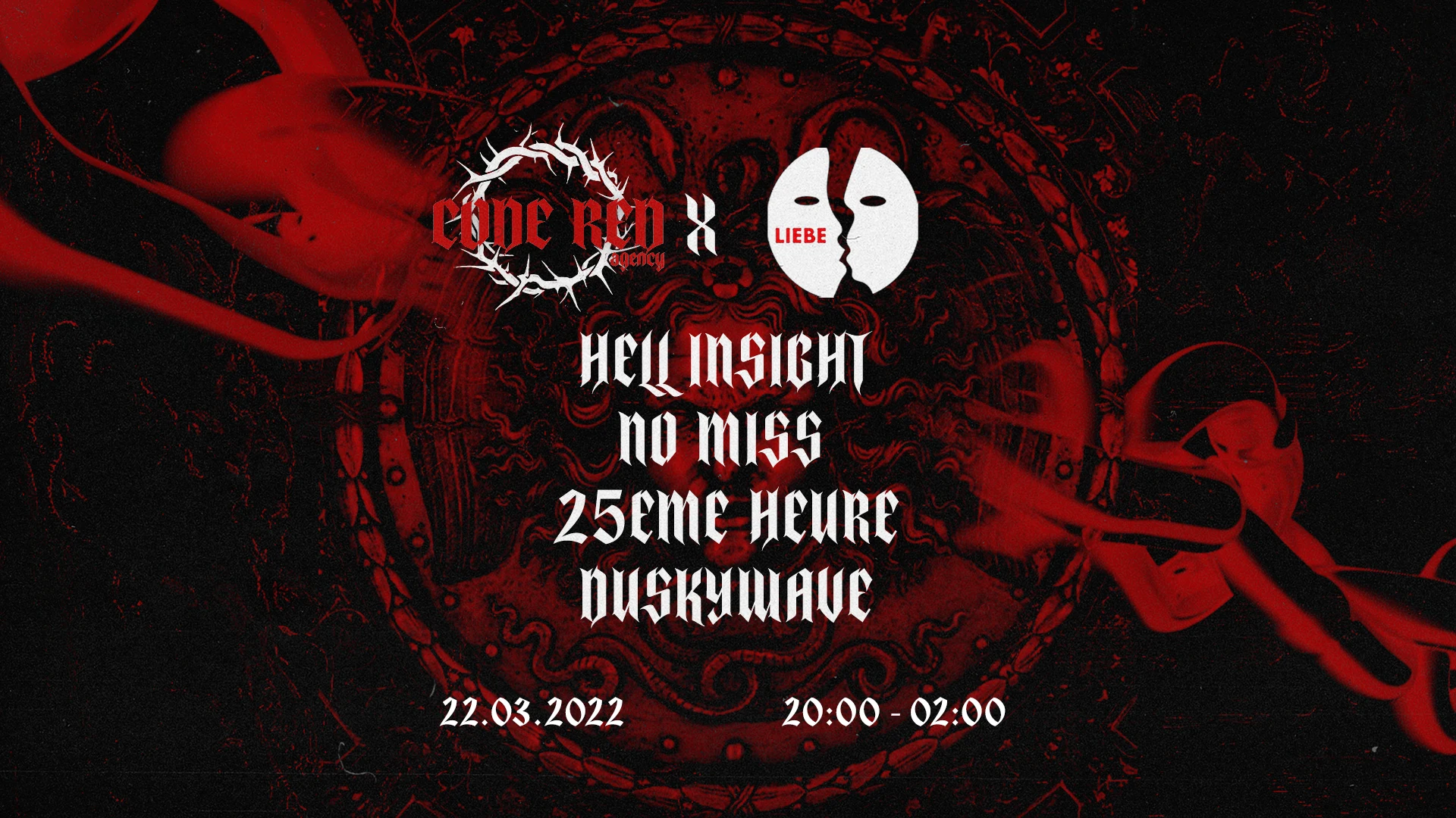 Code Red X Liebe : Hell Insight, No Miss, 25ème Heure, Duskywave Cover
