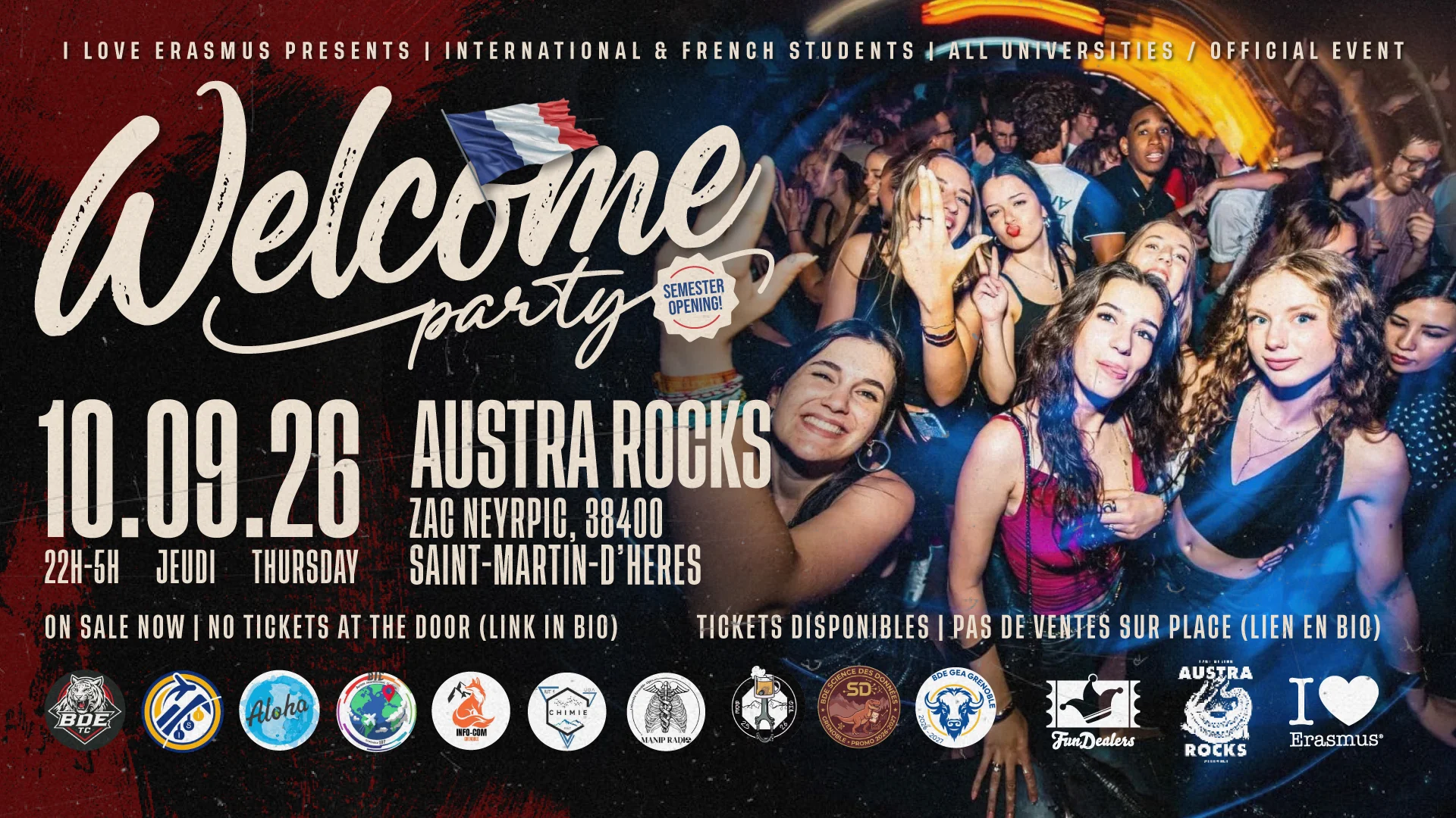 Welcome Party- International & French Students @Austra Rocks Cover