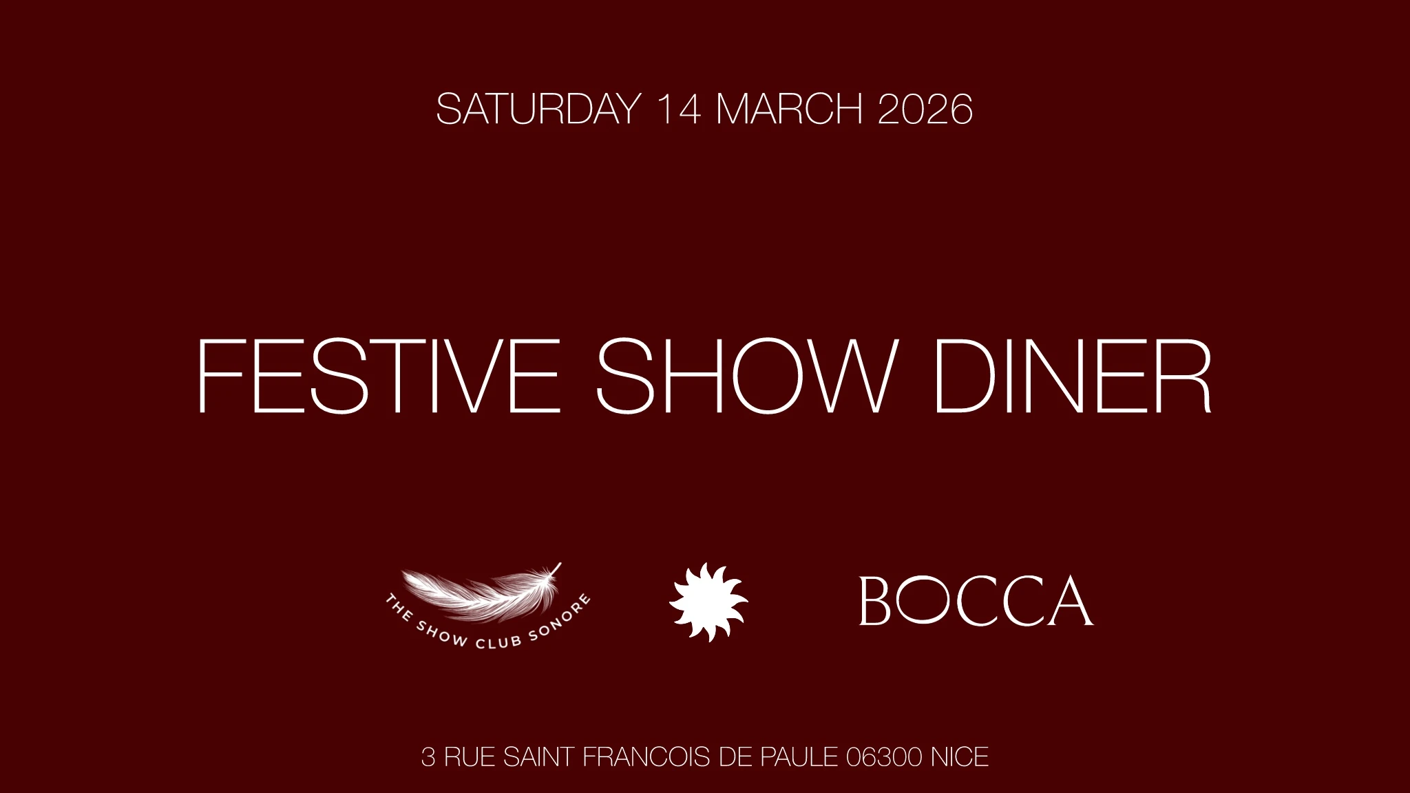 The Show Club Sonore X  Bocca Nissa X Sam  14 Mars Cover