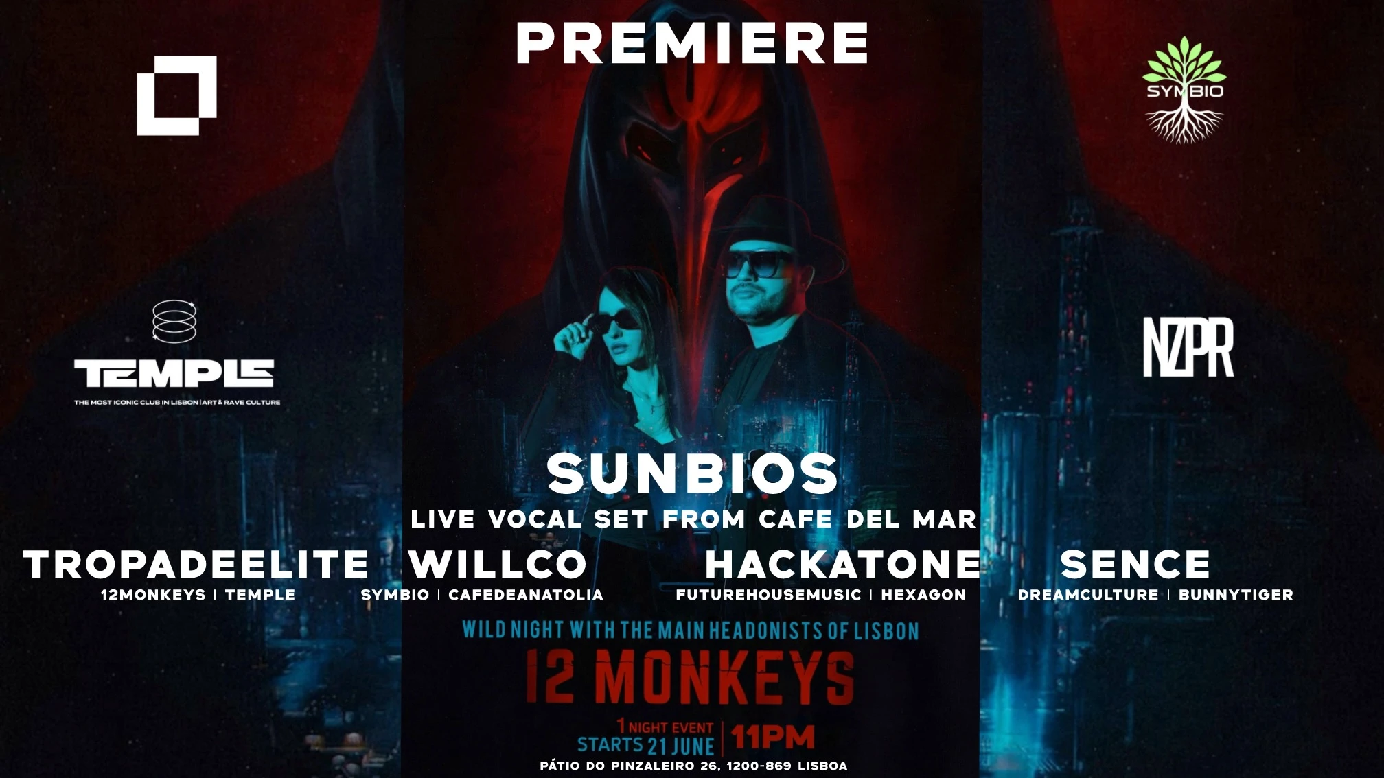 12 Monkeys: Sunbios (Live) At Temple Club Lisbon 2d Stage Cover