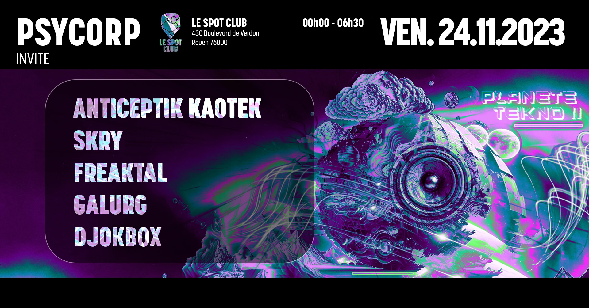 Psy-Corp Invite : Anticeptik Kaotek & Skry Cover
