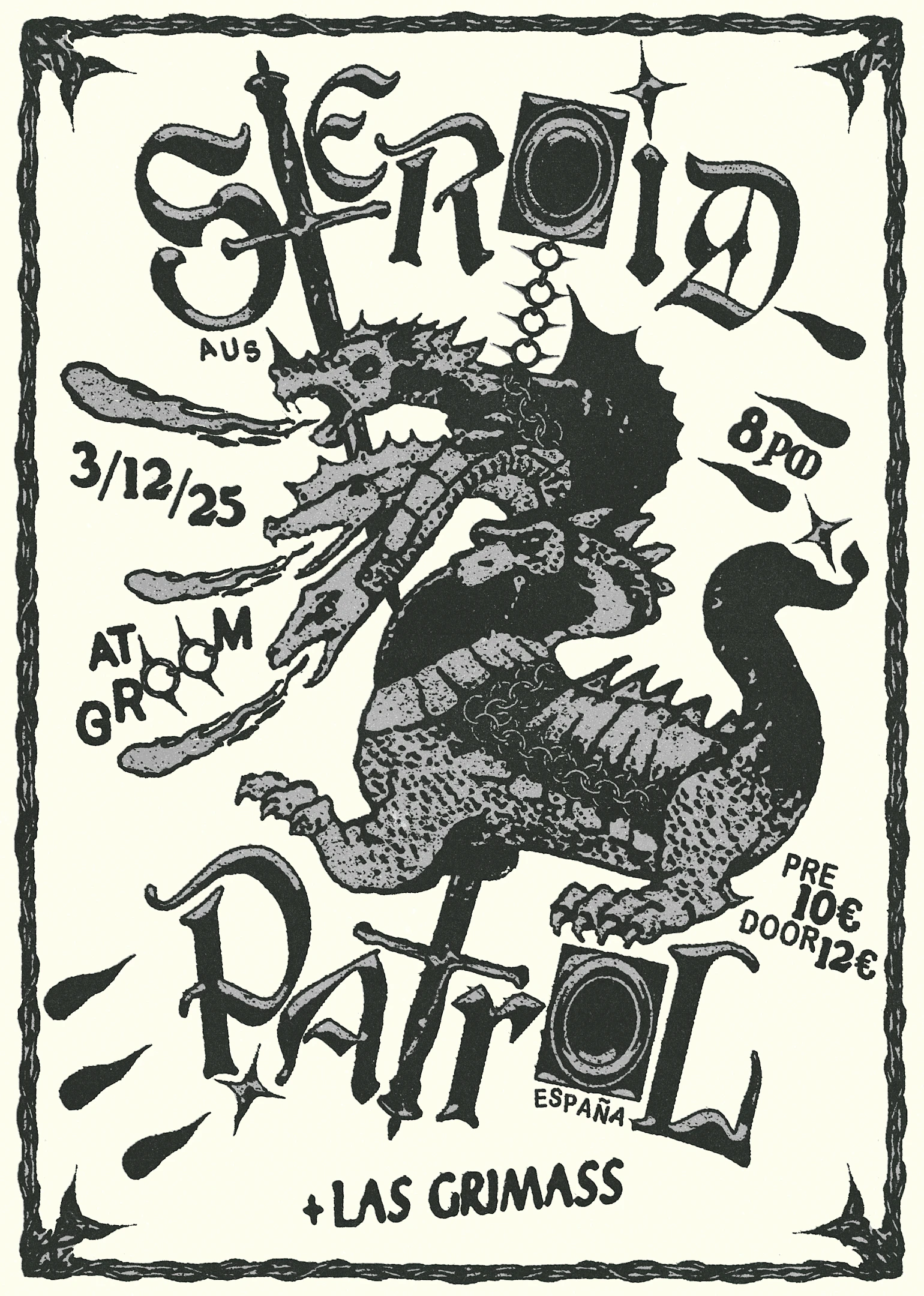 Concert : Patrol + Steroid + Las Grimass Cover