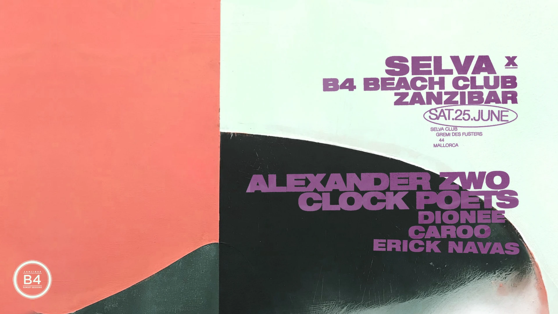Selva Club 25th B4  Beach Club Zanzibar W/ Alexander Zwo & Clock Poets Cover