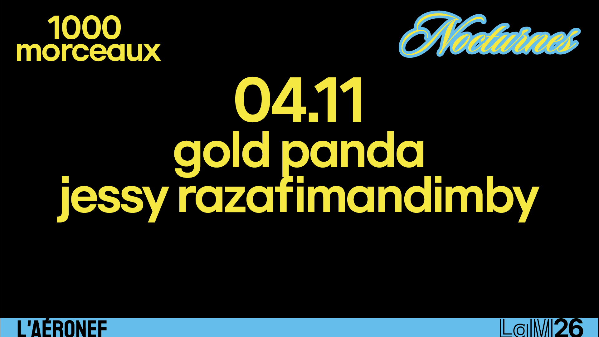 Nocturne 1000 Morceaux : Gold Panda, Jessy Razafimandimby Cover