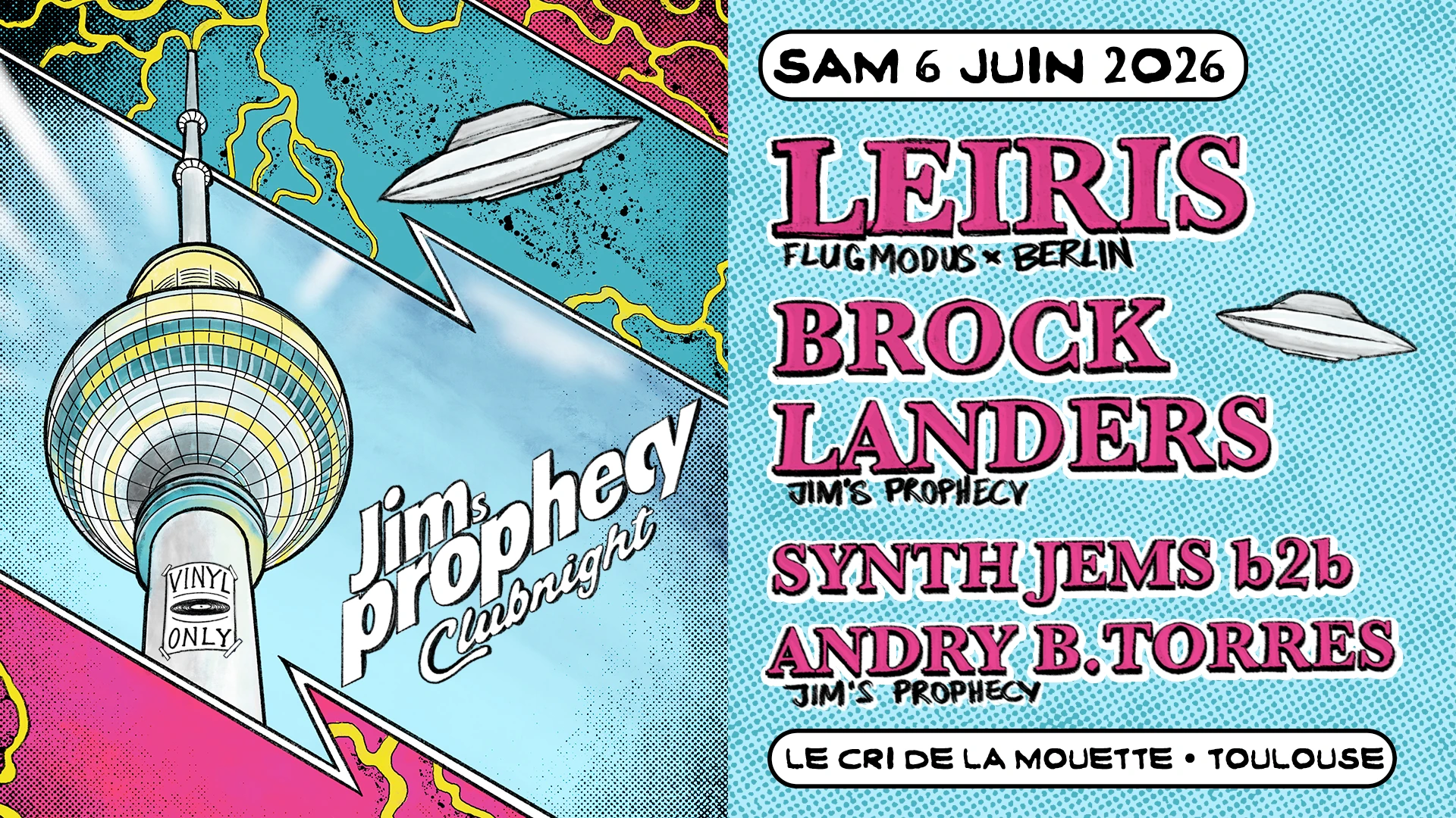 Jim's Prophecy Clubnight Invite Leiris (Berlin) After Aso Cover