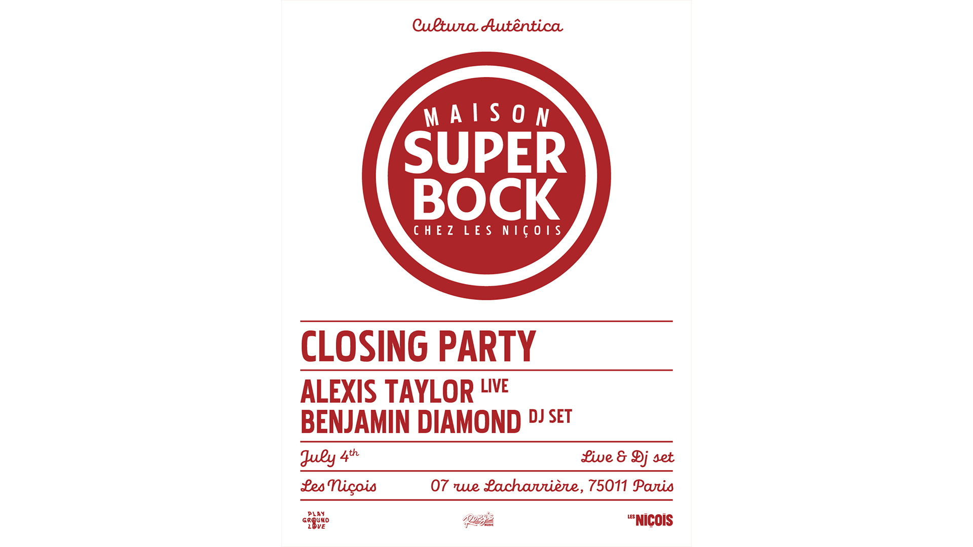 Maison Super Bock — Closing: Alexis Taylor, Benjamin Diamond Cover