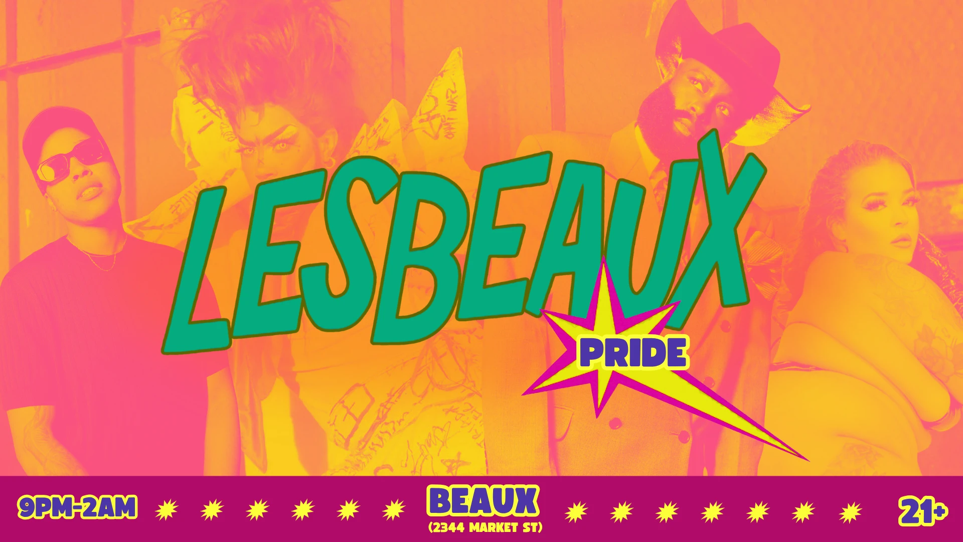 Lesbeaux Pride W/ King Molasses, Dj Shellheart, Andy Rose+ Cover