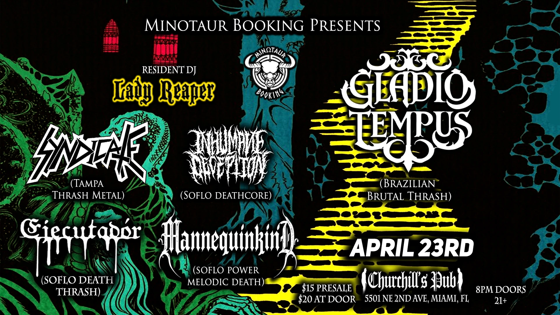 Minotaur Booking Presents: Gladio Tempus, Ejecutador & More Cover