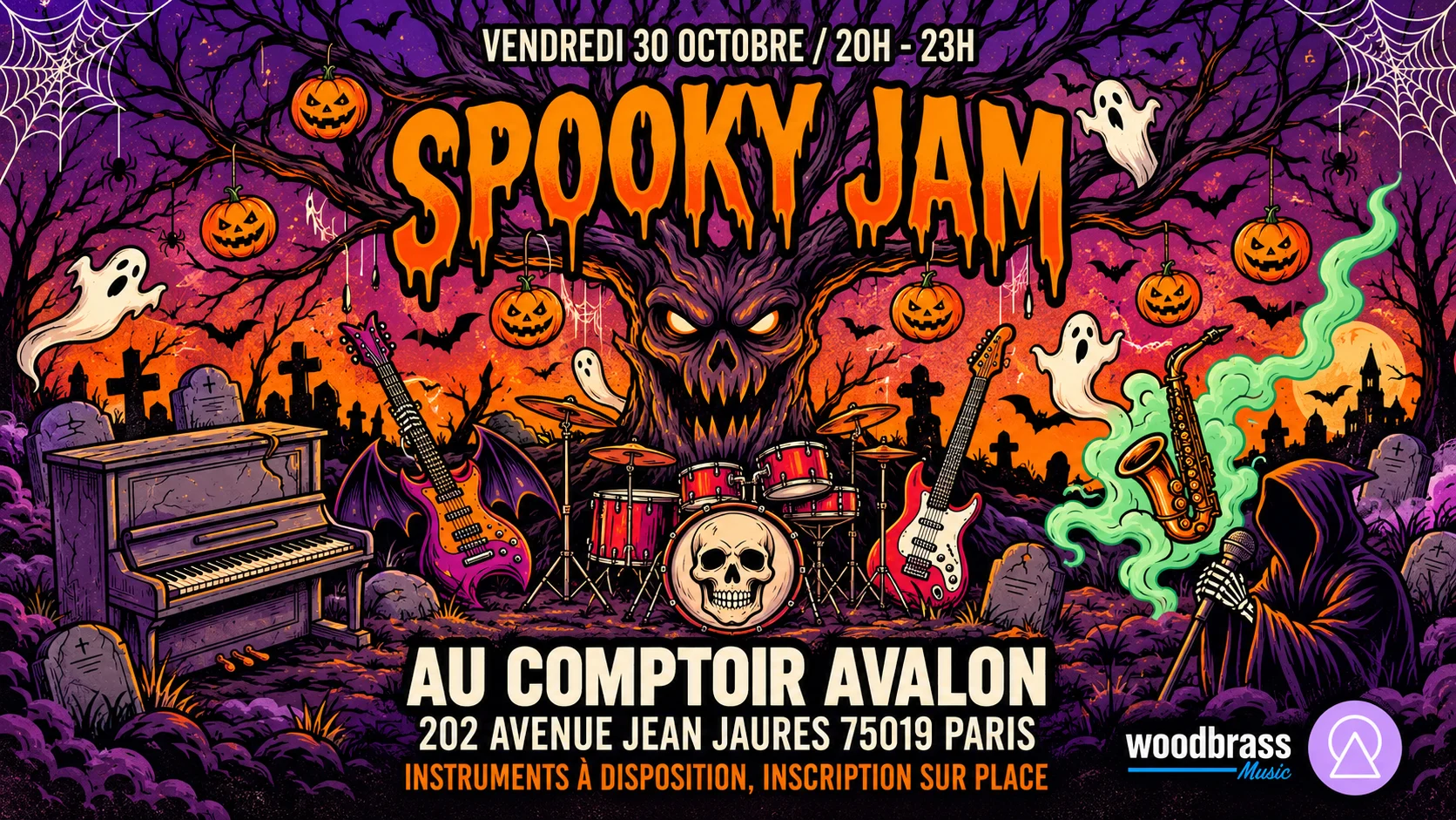 Spooky Open Jam - Woodbrass X Avalon Cover