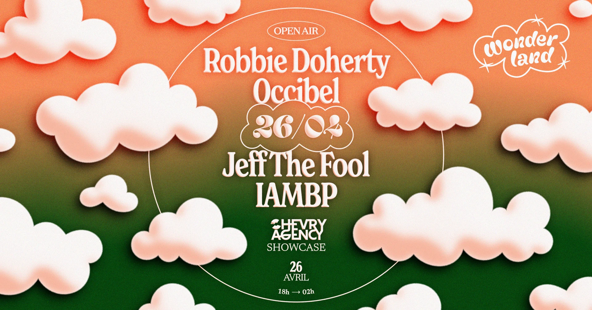 Wonderland Invite : Robbie Doherty - Occibel - Jeff The Fool Cover