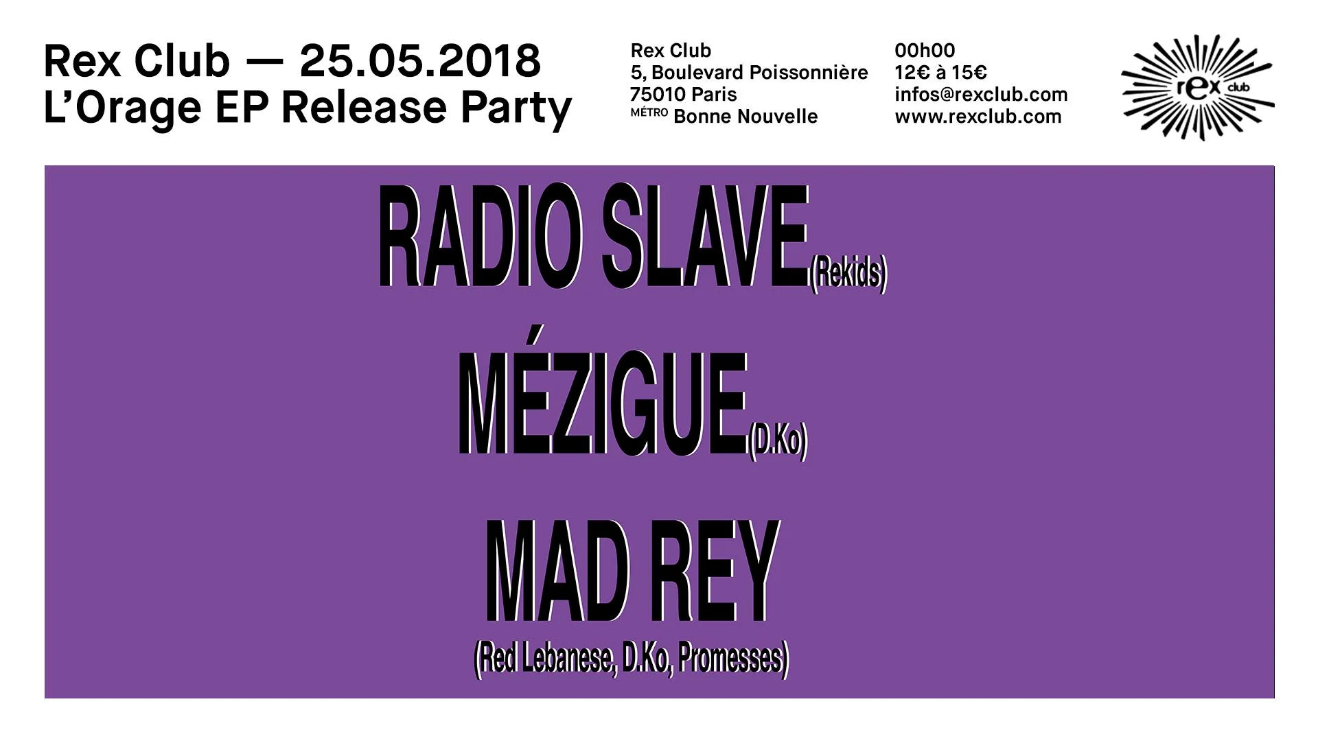 Mad Rey Release Party: Radio Slave Mad Rey Mézigue Cover