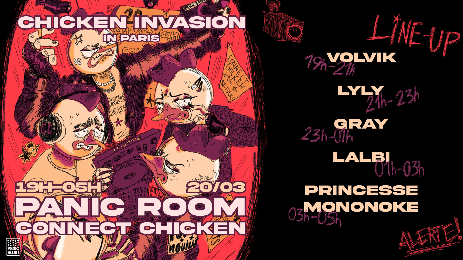 Chicken Invasion At Panic Room Cover