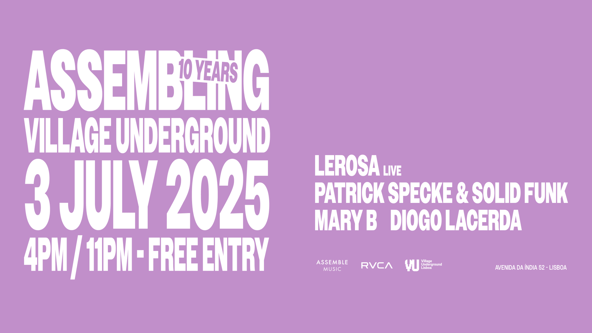 Assembling Village Underground | Thu 3 July • Free Entry Cover