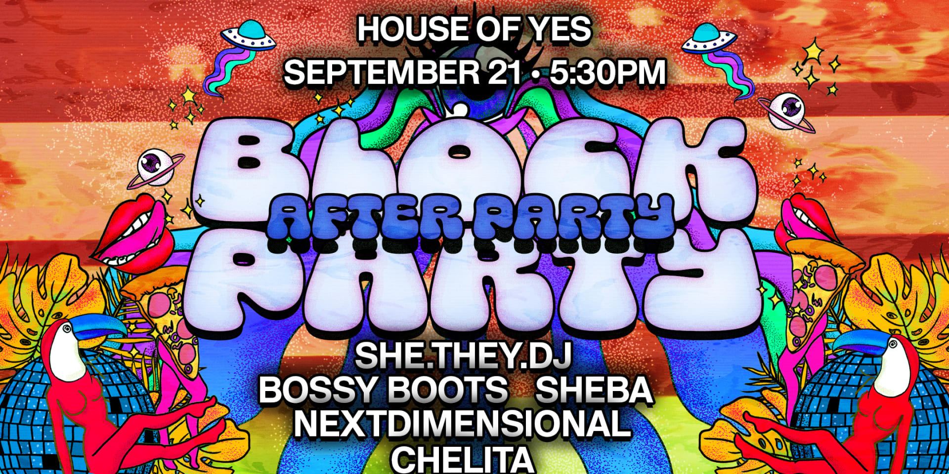 Block Party After Party! **Free All Night** | She.They.Dj ++ Cover
