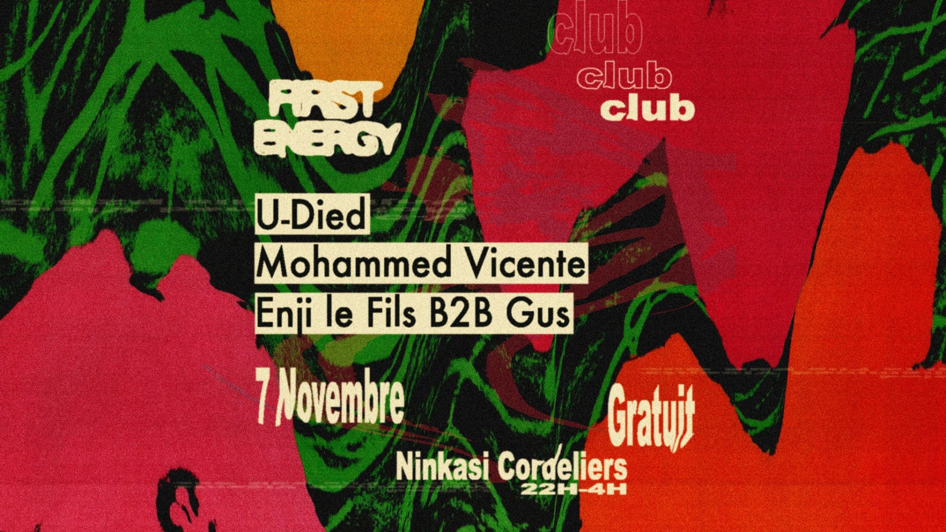 F-E Club W/ U-Died, Mohammed Vicente, Enji Le Fils B2b Gus Cover