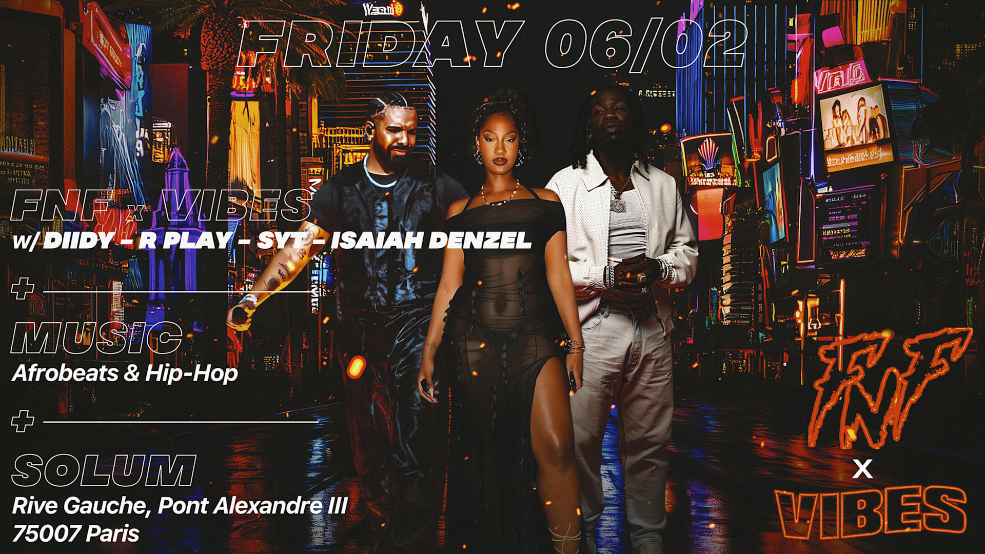 Fnf X Vibes: Afrobeats, Hip Hop, Shatta @Solum Cover