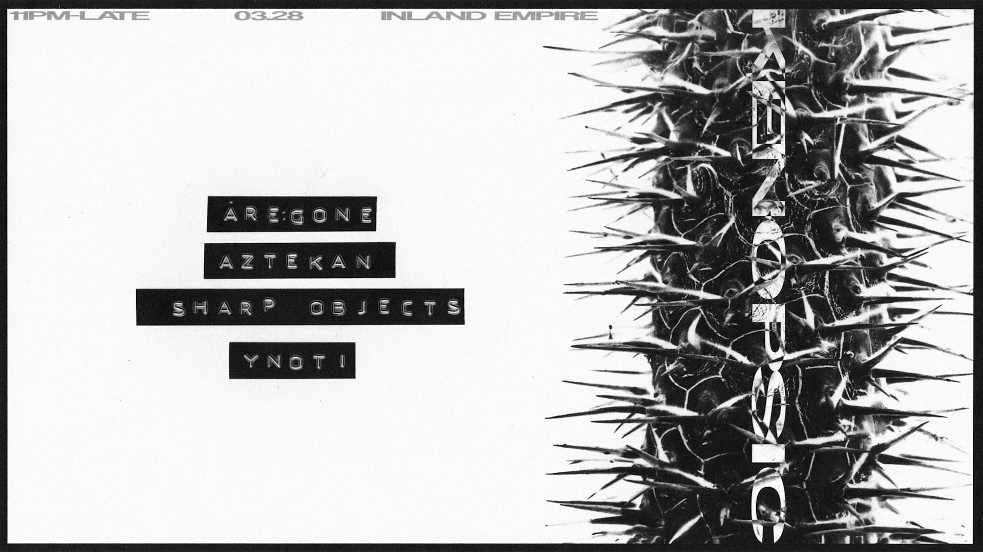 Kenopsic Presents: Åre:Gone, Aztekan, Sharp Objects & Ynoti Cover